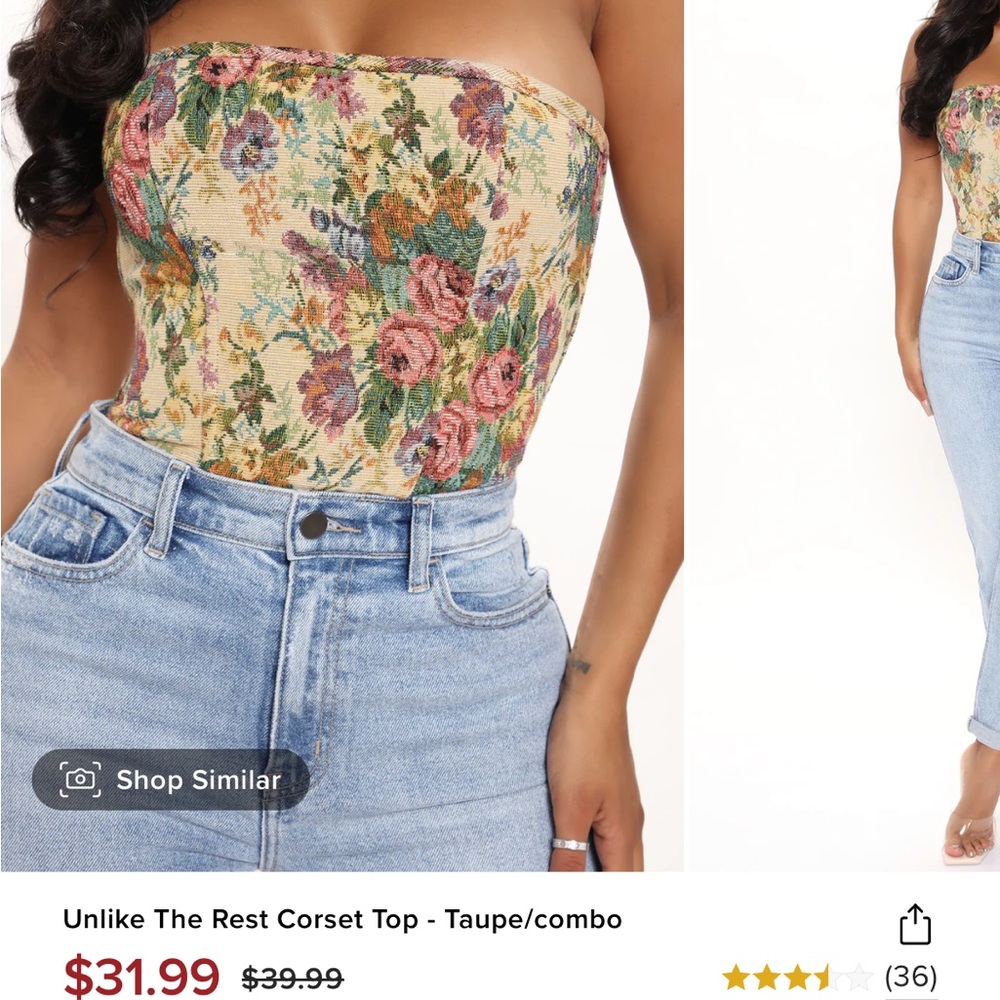 Brand new fashion nova corset top